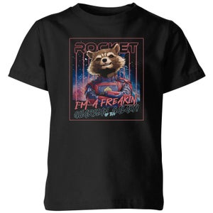Guardians of the Galaxy Glowing Rocket Raccoon Kids' T-Shirt - Black