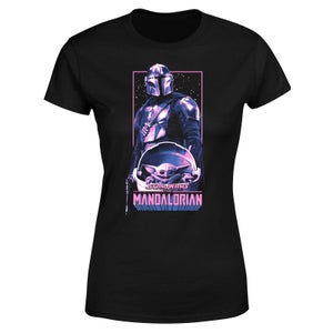 The Mandalorian Grogu & Mando Pink Women's T-Shirt - Black