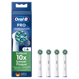 Oral-B Pro CrossAction Aufsteckbürsten für elektrische Zahnbürste, X-förmige Borsten, 4 Stück