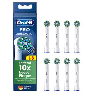 Oral-B Pro CrossAction Aufsteckbürsten für elektrische Zahnbürste, X-förmige Borsten, 8 Stück