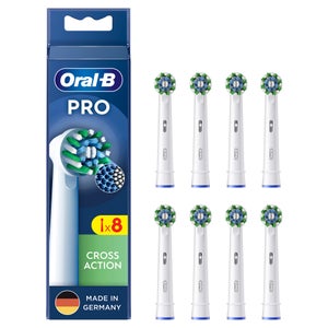 Oral-B Pro CrossAction Aufsteckbürsten für elektrische Zahnbürste, X-förmige Borsten, 8 Stück