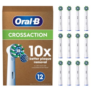 Oral-B Pro CrossAction Aufsteckbürsten für elektrische Zahnbürste, X-förmige Borsten, briefkastenfähige Verpackung, 12 Stück