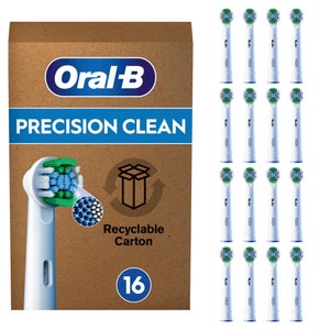 Oral-B Pro Precision Clean Aufsteckbürsten für elektrische Zahnbürste, X-förmige Borsten, briefkastenfähige Verpackung, 16 Stück