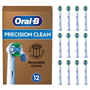 Oral-B Pro Precision Clean Aufsteckbürsten für elektrische Zahnbürste, X-förmige Borsten, briefkastenfähige Verpackung, 12 Stück