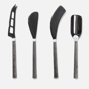 Nkuku Darsa Cheese Knife Set - Brushed Silver - Set of 4