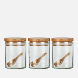 Nkuku Izaan Spice Jar - Clear - Set of 3