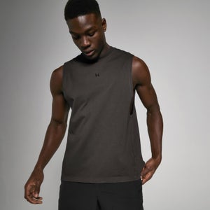 Camiseta sin mangas con sisas caídas de efecto lavado Tempo para hombre - Negro lavado