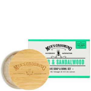 Scottish Fine Soaps Men's Grooming Vetiver and Sandalwood Shave Soap and Bowl 100g