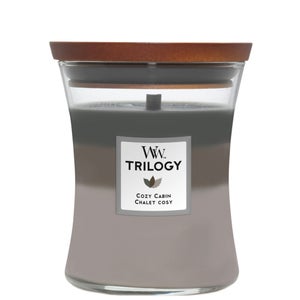 WoodWick Trilogy Candles Cozy Cabin Medium Hourglass Candle 275g / 9.7 oz.