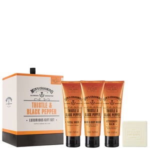 The Scottish Fine Soaps Company Men's Grooming Thistle & Black Pepper Luxurious Gift Set (Check contents/image)