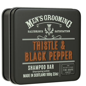 The Scottish Fine Soaps Company Men's Grooming Thistle & Black Pepper Shampoo Bar 100g x 2