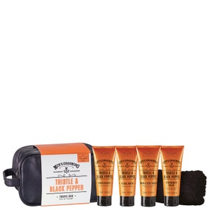 Scottish Fine Soaps Men's Grooming Thistle & Black Pepper Travel Bag Set