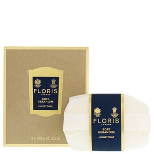 Floris London Rose Geranium Luxury Soap 3 x 100g