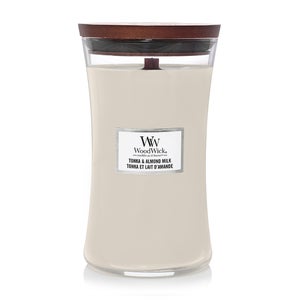 WoodWick Hourglass Candles Tonka and Almond Milk Large Candle 609.5g / 21.5 oz.