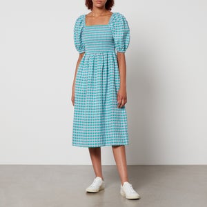 Barbour Geranium Checked Seersucker Midi Dress