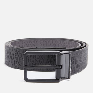 Armani Exchange Plaque Buckle Leather Belt