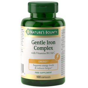 Nature's Bounty Everyday Energy Gentle Iron Complex with Vitamins B12 & C Capsules x 100