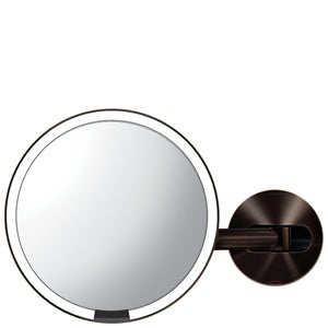 simplehuman Sensor Mirrors 5 x Magnification Wall Mounted 20cm Sensor Mirror: Round, Dark Bronze Stainless Steel, Hard-Wired