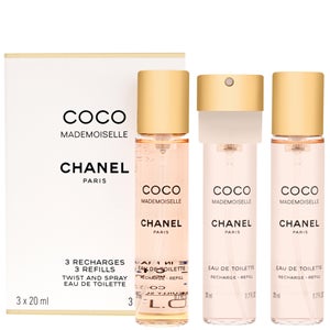 Chanel Coco Mademoiselle Eau de Toilette Twist & Spray 3 x 20ml Refills