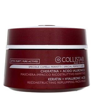 Collistar Hair Pure Actives Keratin + Hyaluronic Acid Reconstructive Replumping Mask 200ml
