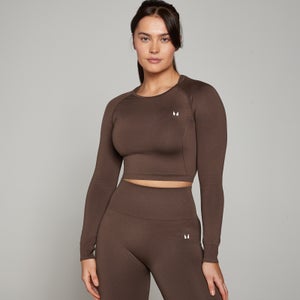 MP Women's Shape Seamless Long Sleeve Crop Top - Walnut