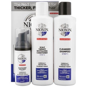 NIOXIN 3D Care System System 6, 3 Part System Kit: For Chemically Treated Hair With Progressed Thinning
