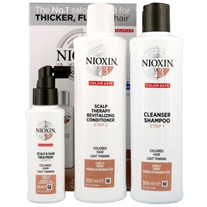 Nioxin 3D Care System System 3, 3 Part System Kit For Colored Hair With Light Thinning