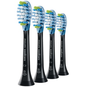 Philips Toothbrush Heads Sonicare C3 Premium Plaque Defence Standard Sonic Toothbrush Heads Black x 4 HX9044/33