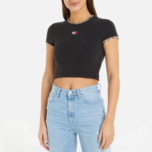 Tommy Jeans Women's Cropped Leo Binding Tee - Black