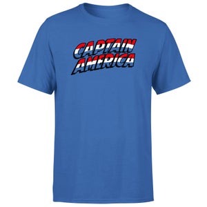 Avengers Captain America Comics Logo Men's T-Shirt - Blue