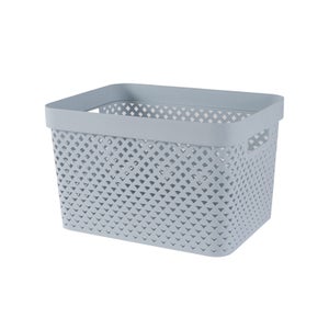 Curver Jute Large Grey Plastic Storage Basket 