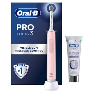 Oral B Pro 3800 Pink & Toothpaste 3D White Luxe 75ml