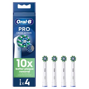 Oral B CrossAction White Toothbrush Head - Pack of 4 Counts