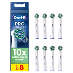 Oral B CrossAction White Toothbrush Head - Pack of 8 Counts