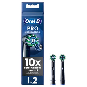Oral B CrossAction Black Toothbrush Head - Pack of 2 Counts
