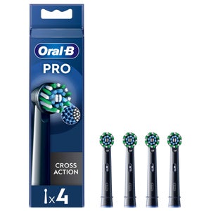 Oral-B Toothbrush Heads Pro Cross Action Black Toothbrush Heads 4 Pack