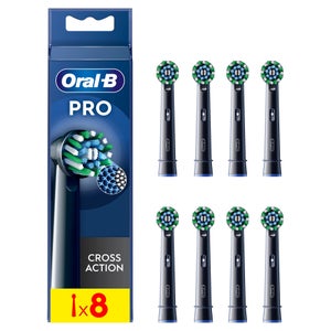 Oral-B CrossAction Opzetborstels Zwart, 8 Stuks