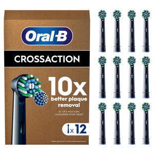 Oral B CrossAction Black Toothbrush Head - Pack of 12 Counts