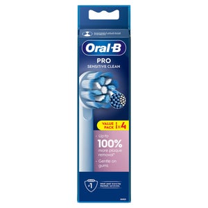 Oral-B Sensitive Clean Opzetborstels Wit, 4 Stuks