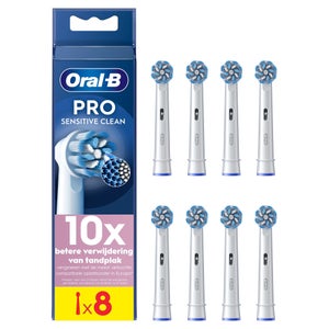 Oral-B Sensitive Clean Opzetborstels Wit, 8 Stuks