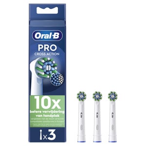 Oral-B CrossAction Opzetborstels Wit, 3 Stuks