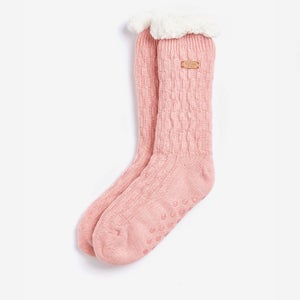 Barbour Women's Cable Knit Lounge Socks - Dusty Pink