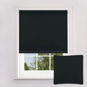 Black Blackout Roller Blind 180cm Homebase