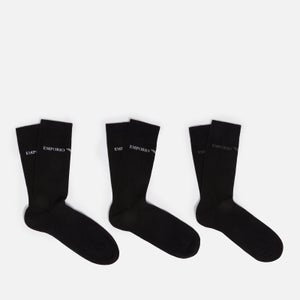 Emporio Armani Three-Pack Cotton-Blend Socks