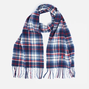 Polo Ralph Lauren Men's Recycled Wool Large Plaid Scarf - Navy/Cream