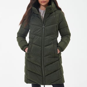 Barbour International Longline Boston Quilted Shell Hooded Coat