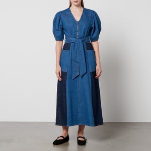 Aligne Jalen Patchwork Denim Midi Dress