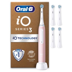 Oral B iO3 Blush Pink with 4ct Extra Ultimate Clean White Refills