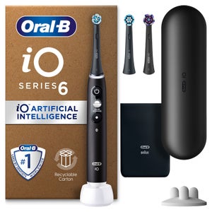 Oral B iO6 Electric Toothbrush Black Lava with 2ct Extra Refills
