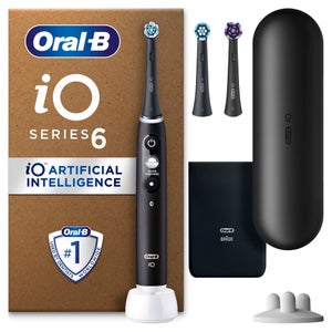 Oral B iO6 Electric Toothbrush Black Lava with 2ct Extra Refills